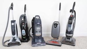 Types of carpet cleaners including steam cleaners and carpet shampooers
